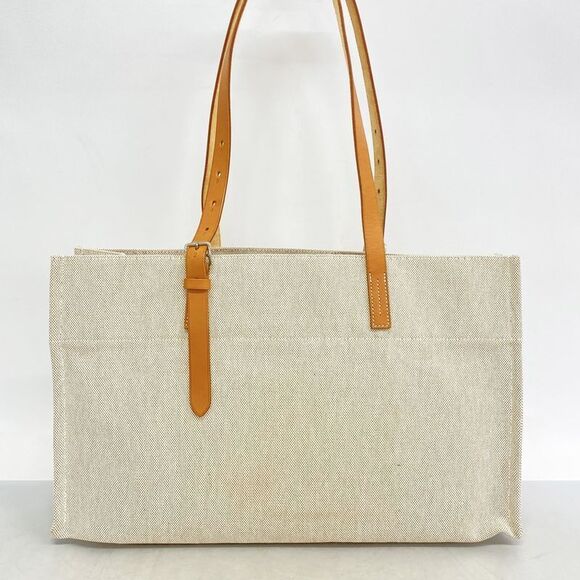 Hermes Tote Bag Etrivière Elan Toile Ash Natural Silver Hardware □O Engraved - Picture 9 of 9